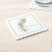 FRISCHE ROSEMARY Scalloped Square Untersetzer (+te (angewinkelt)