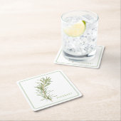 FRISCHE ROSEMARY Square Paper Untersetzer (+text) (Vor Ort)