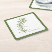 FRISCHE ROSEMARY Square Paper Untersetzer (+text)  (angewinkelt)