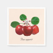 Frische rote Äpfel auf hellbeige Serviette (Vorderseite)