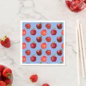 Frische rote Äpfel auf Sky Blue Napkins Serviette (Beispiel)