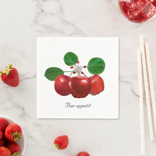 Frische rote Äpfel im Weißen Napkins Serviette (Beispiel)