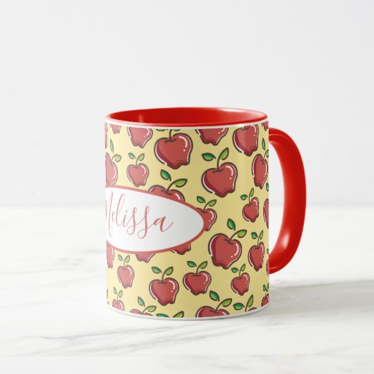 Frische rote Apfeltasse Tasse (VorderseiteRechts)