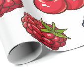 Frische rote Beeren und Kirschen Geschenkpapier (Rolleneckpunkt)