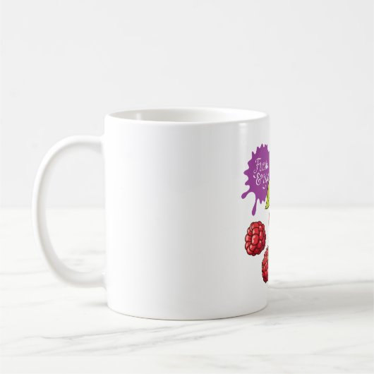Frische rote Beeren und Kirschen Kaffeetasse (Links)