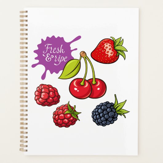 Frische rote Beeren und Kirschen Planer (Vorderseite)