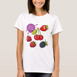 Frische rote Beeren und Kirschen T-Shirt