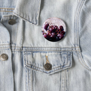 Frische rote Kirschen Fotografie Button