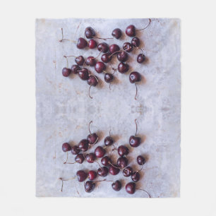 Frische rote Kirschen Fotografie Fleecedecke