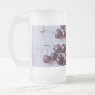 Frische rote Kirschen Fotografie Mattglas Bierglas