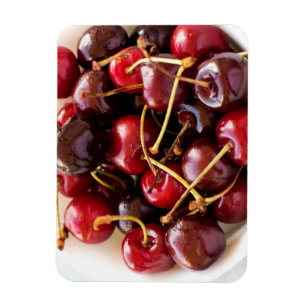 Frische rote Kirschen in einer Schüssel Fotografie Magnet
