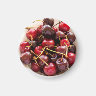 Frische rote Kirschen in einer Schüssel Fotografie Magnet