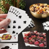 Frische rote Kirschen in einer Schüssel Fotografie Spielkarten (In Situ)