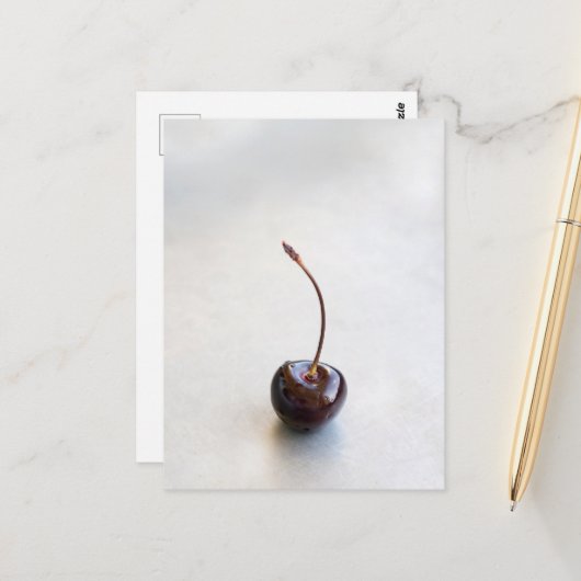 Frische rote Kirschfotografie Postkarte (Vorderseite/Rückseite Beispiel)