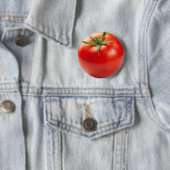 Frische rote Tomate abgeschieden auf weißem Button (Beispiel)