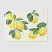 Frische, rustikale Zitronen, Aquarellpinstreifen Seidenpapier (Vorderseite)