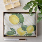 Frische, rustikale Zitronen, Aquarellpinstreifen Seidenpapier (Geschenk)