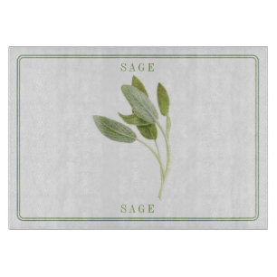 FRISCHE SAGE 11x8 Glasschneideplatine Schneidebrett
