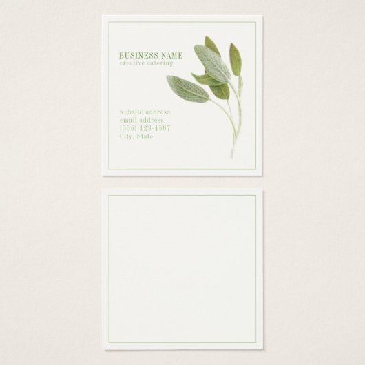 FRISCHE SAGE 2.5 Square Business Card (Vorne & Hinten)