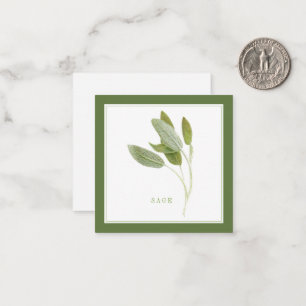 FRISCHE SAGE 2,5" Square Flat Card/Green Mitteilungskarte