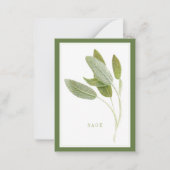 FRISCHE SAGE 3.5x2.5 Flachkarte / Grün Mitteilungskarte (Vorderseite)