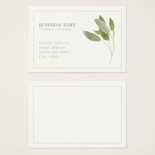 FRISCHE SAGE 3.5x2.5 Visitenkarte (Vorne & Hinten)