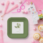 FRISCHE SAGE 7" Square Paper Teller - Green (Party)