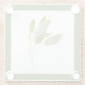 FRISCHE SAGE Glass Beverage Coaster (-text) Grün Glasuntersetzer (Rückseite)