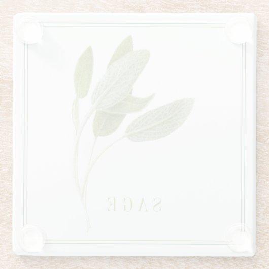 FRISCHE SAGE Glass Getränke Coaster Glasuntersetzer (Rückseite)