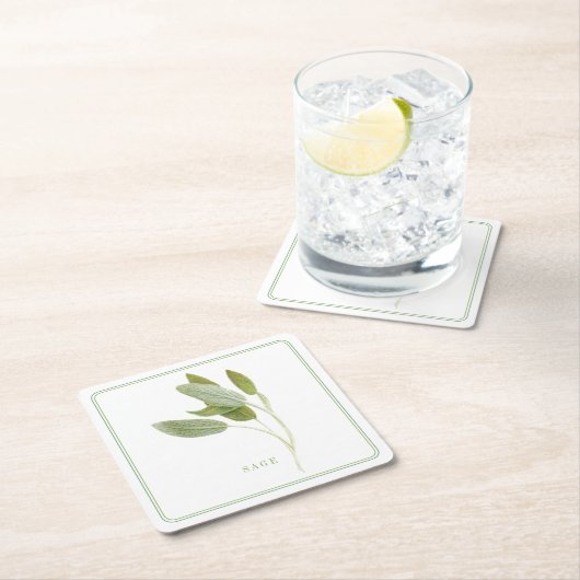 FRISCHE SAGE Square Paper Untersetzer (+text) (Vor Ort)