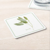 FRISCHE SAGE Square Paper Untersetzer (+text) (angewinkelt)