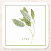 FRISCHE SAGE Square Paper Untersetzer (+text) (Vorderseite)