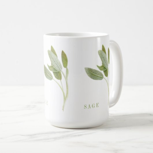 FRISCHE SAGE Tall White Tasse (VorderseiteRechts)