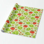 Frische Salatgemüse-Muster Geschenkpapier (Ungerollt)