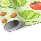 Frische Salatgemüse-Muster Geschenkpapier (Rolleneckpunkt)
