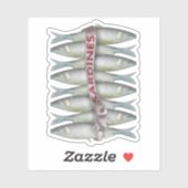 Frische Sardinen Aufkleber (Blatt)