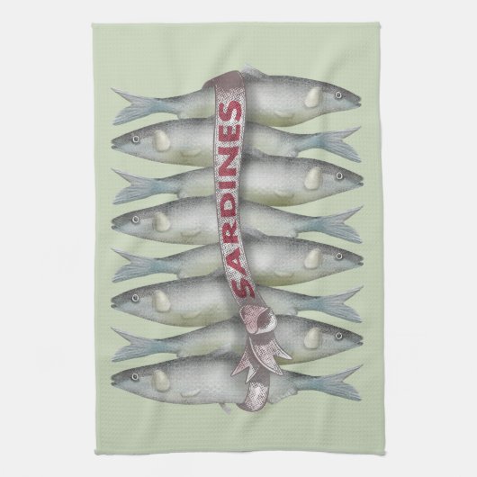 Frische Sardinen Geschirrtuch (Vertikal)