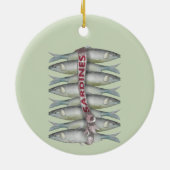 Frische Sardinen Keramik Ornament (Hinten)