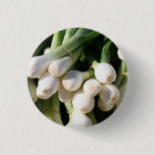 Frische, saubere, grüne Zwiebeln Button (Vorderseite)