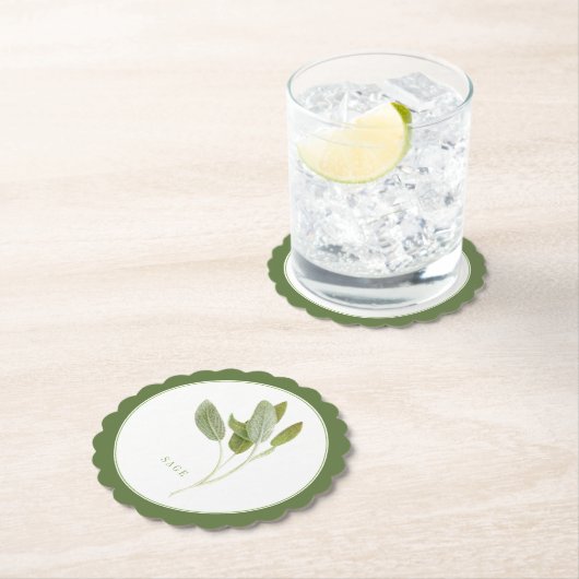 FRISCHE Scalloped Round Untersetzer (+text) Grün (Vor Ort)