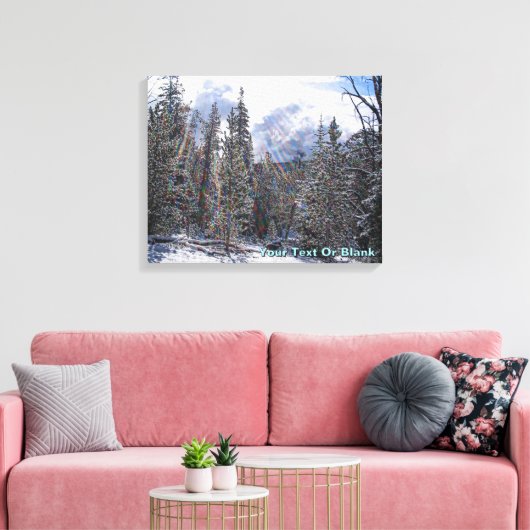 Frische Schnee auf schnellem Blitz Leinwanddruck (Insitu (Wohnzimmer))