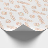 Frische Schneeflocken Rosa Rose Gold Hütte Urlaub Geschenkpapier (Ecke)