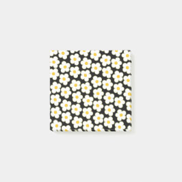 Frische Schwarz-Weiß-Retro-Blume Muster Frühjahr Post-it Klebezettel