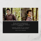 Frische Schwarze Abschluss Arch Foto Einladung (Rückseite)