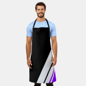 Frische schwarze Lila Offset-Streifen Schürze (Getragen)