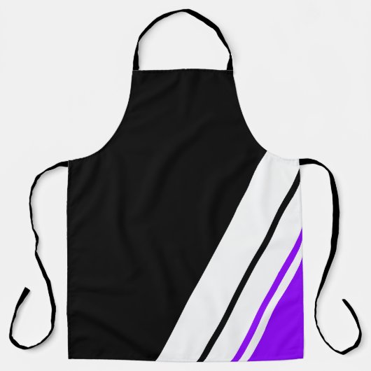 Frische schwarze Lila Offset-Streifen Schürze (Vorderseite)