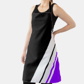 Frische schwarze Lila Offset-Streifen Schürze (InSitu)