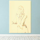 Frische Schwarze Linie Tanz Female Leinwanddruck (Insitu (Holzboden))