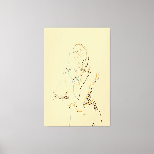 Frische Schwarze Linie Tanz Female Leinwanddruck (Vorderseite)