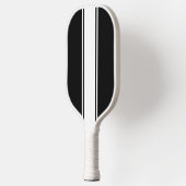 Frische schwarze, schlanke, weiße Streifen Pickleball Schläger (Links)